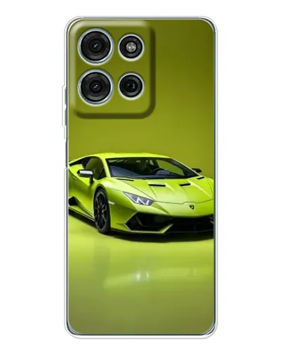 Чехол для Motorola Moto G75 с картинкой «Салатовый Lamborghini Huracan»