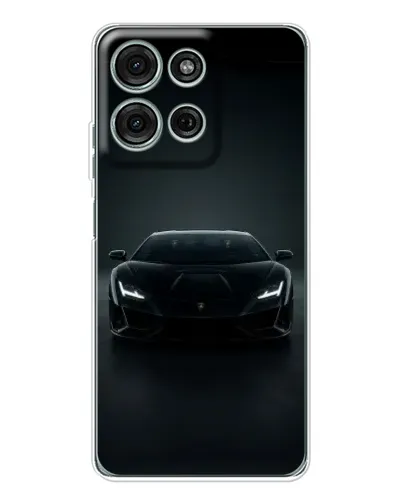Чехол для Motorola Moto G75 с картинкой «Черный Lamborghini Aventador»