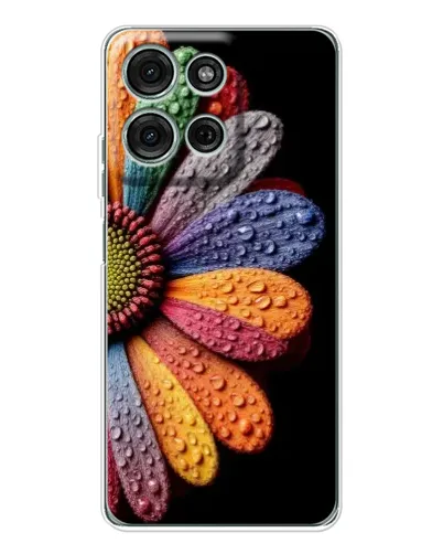 Чехол для Motorola Moto G75 с картинкой «Радужный цветок»