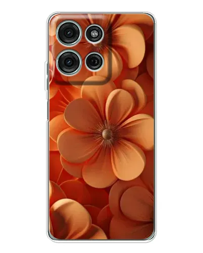 Чехол для Motorola Moto G75 с картинкой «Оранжевый макро цветок»