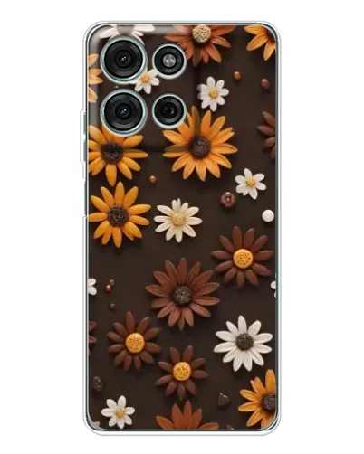 Чехол для Motorola Moto G75 с картинкой «Узор из маленьких подсолнухов»