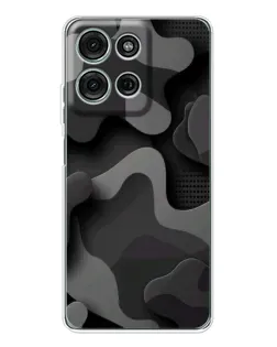 Чехол для Motorola Moto G75 с картинкой «Темный абстрактный камуфляж»