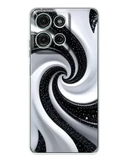 Чехол для Motorola Moto G75 с картинкой «Черно-белая спираль»