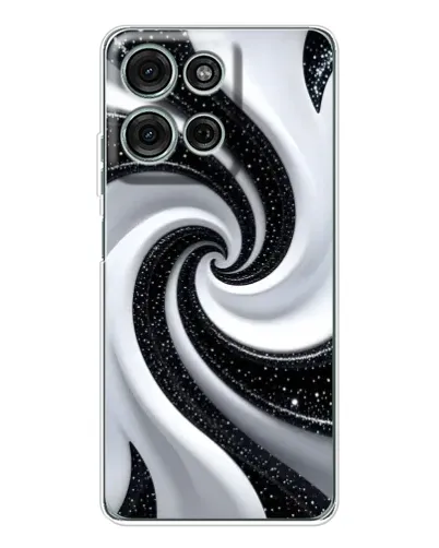 Чехол для Motorola Moto G75 с картинкой «Черно-белая спираль»