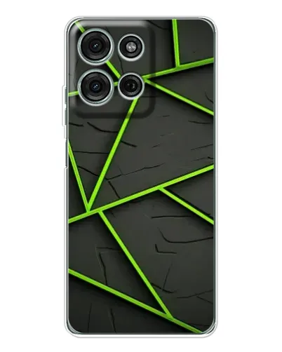 Чехол для Motorola Moto G75 с картинкой «Зеленые геометрические линии»