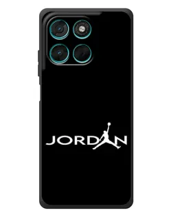 Чехол для Motorola Moto G77 с картинкой «Jordan White Logo»