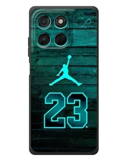 Чехол для Motorola Moto G77 с картинкой «Jordan Cyan 23»