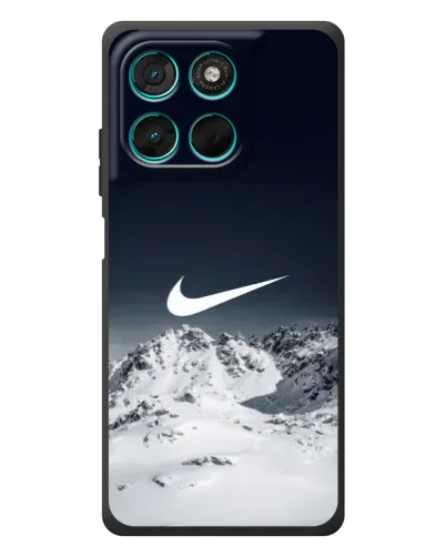 Чехол для Motorola Moto G77 с картинкой «Nike — зимние горы» Чехол для Motorola Moto G77 с картинкой «Nike — зимние горы»