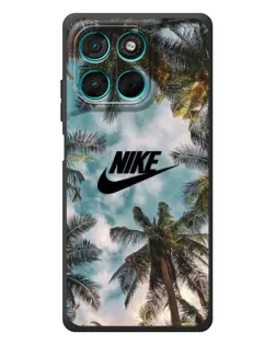 Чехол для Motorola Moto G77 с картинкой «Тропический принт Nike» Чехол для Motorola Moto G77 с картинкой «Тропический принт Nike»