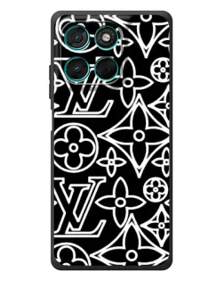 Чехол для Motorola Moto G77 с картинкой «Черно-белый узор LV» Чехол для Motorola Moto G77 с картинкой «Черно-белый узор LV»