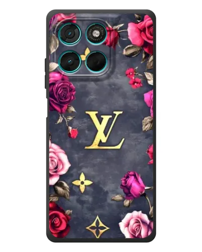 Чехол для Motorola Moto G77 с картинкой «Цветочный Louis Vuitton»