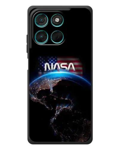 Чехол для Motorola Moto G77 с картинкой «Земля из космоса NASA»