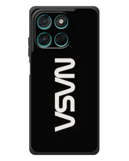 Чехол для Motorola Moto G77 с картинкой «NASA — вертикальный логотип»