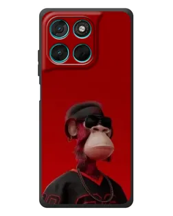Чехол для Motorola Moto G77 с картинкой «Bored Ape в красном» Чехол для Motorola Moto G77 с картинкой «Bored Ape в красном»