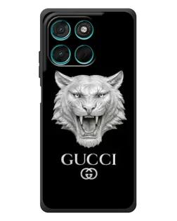 Чехол для Motorola Moto G77 с картинкой «Gucci — серебряный лев» Чехол для Motorola Moto G77 с картинкой «Gucci — серебряный лев»
