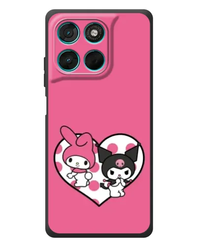 Чехол для Motorola Moto G77 с картинкой «Kuromi и My Melody» Чехол для Motorola Moto G77 с картинкой «Kuromi и My Melody»