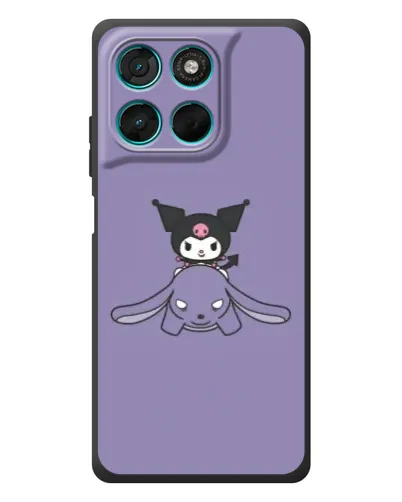 Чехол для Motorola Moto G77 с картинкой «Kuromi на лиловом фоне» Чехол для Motorola Moto G77 с картинкой «Kuromi на лиловом фоне»