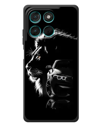 Чехол для Motorola Moto G77 с картинкой «BMW и лев» Чехол для Motorola Moto G77 с картинкой «BMW и лев»