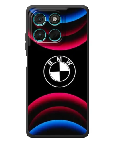 Чехол для Motorola Moto G77 с картинкой «Логотип BMW и неоновые дуги» Чехол для Motorola Moto G77 с картинкой «Логотип BMW и неоновые дуги»