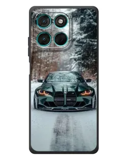 Чехол для Motorola Moto G77 с картинкой «BMW в зимнем лесу» Чехол для Motorola Moto G77 с картинкой «BMW в зимнем лесу»