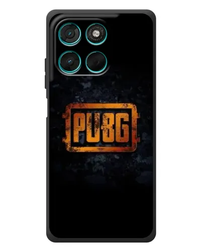 Чехол для Motorola Moto G77 с картинкой «PUBG — золотой логотип»