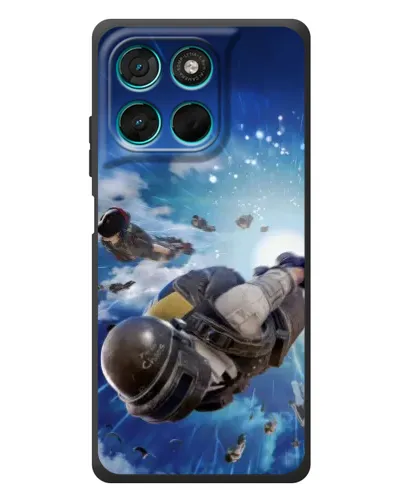 Чехол для Motorola Moto G77 с картинкой «Десант PUBG — прыжок»