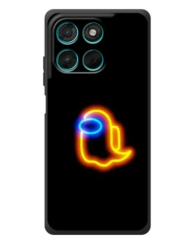 Чехол для Motorola Moto G77 с картинкой «Among Us неоновое сияние»
