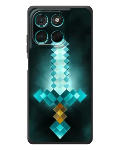 Чехол для Motorola Moto G77 с картинкой «Алмазный меч неон»