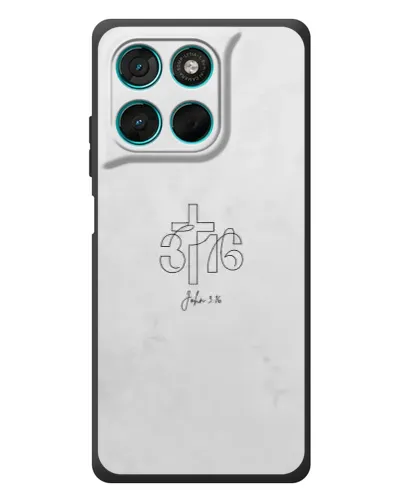 Чехол для Motorola Moto G77 с картинкой «Иоанна 3:16 Крест»