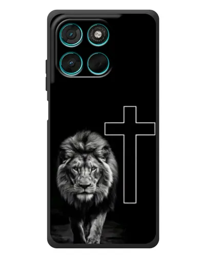 Чехол для Motorola Moto G77 с картинкой «Лев и Крест»