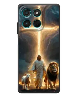 Чехол для Motorola Moto G77 с картинкой «Лев Иуды и Свет» Чехол для Motorola Moto G77 с картинкой «Лев Иуды и Свет»