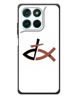 Чехол для Motorola Moto G77 с картинкой «Рыба и крест»