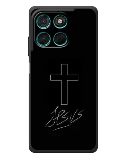 Чехол для Motorola Moto G77 с картинкой «Графический крест Jesus»