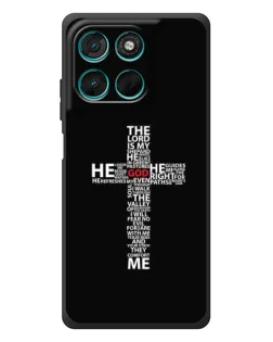 Чехол для Motorola Moto G77 с картинкой «Текстовый крест»