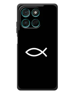 Чехол для Motorola Moto G77 с картинкой «Символ рыбы Jesus»