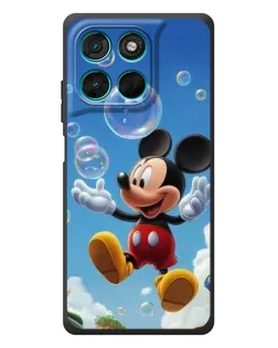 Чехол для Motorola Moto G77 с картинкой «Mickey и мыльные пузыри»