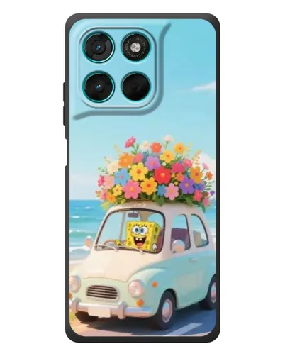 Чехол для Motorola Moto G77 с картинкой «Автомобильное путешествие»