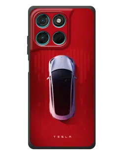 Чехол для Motorola Moto G77 с картинкой «Tesla Top View»