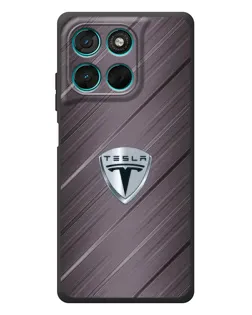 Чехол для Motorola Moto G77 с картинкой «Металлическая текстура Tesla»