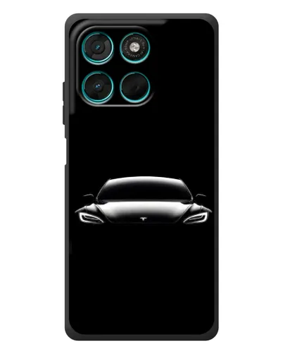 Чехол для Motorola Moto G77 с картинкой «Фары Tesla Night»