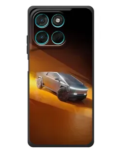 Чехол для Motorola Moto G77 с картинкой «Cybertruck в пустыне»