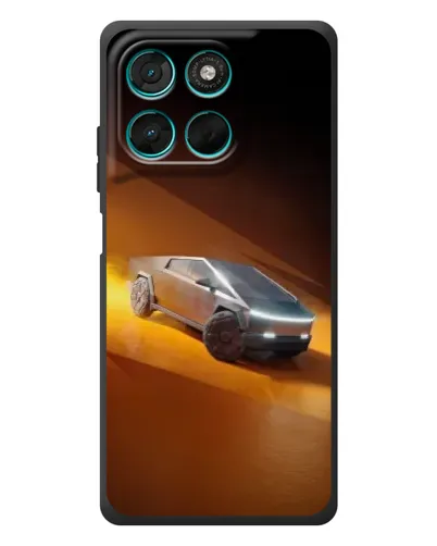 Чехол для Motorola Moto G77 с картинкой «Cybertruck в пустыне»