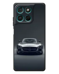 Чехол для Motorola Moto G77 с картинкой «Mercedes на черном»