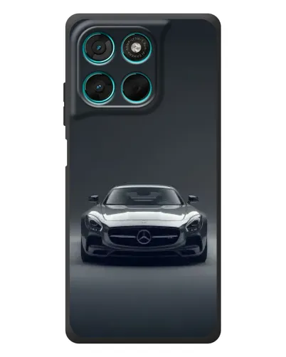 Чехол для Motorola Moto G77 с картинкой «Mercedes на черном»