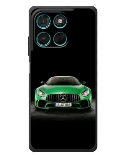 Чехол для Motorola Moto G77 с картинкой «Mercedes — неоновый лого»