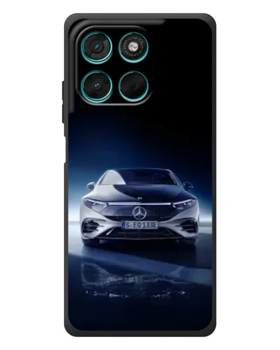Чехол для Motorola Moto G77 с картинкой «Ночной Mercedes EQ»