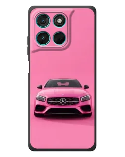Чехол для Motorola Moto G77 с картинкой «Розовый Mercedes AMG»