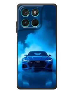 Чехол для Motorola Moto G77 с картинкой «Audi — голубая энергия»