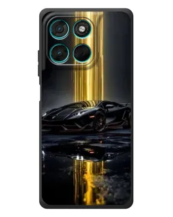 Чехол для Motorola Moto G77 с картинкой «Ночной Lamborghini драйв»