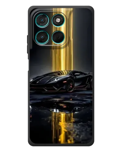 Чехол для Motorola Moto G77 с картинкой «Ночной Lamborghini драйв»